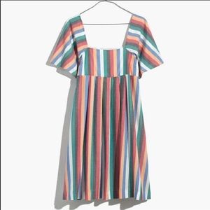 NWT Madewell Square Neck Festival Stripe Dress